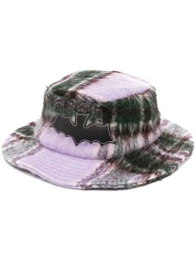 Shop Natasha Zinko Plaid Hat In Pink