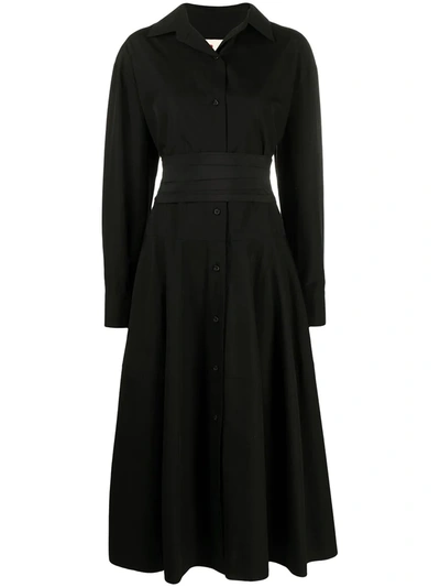 Shop Marni Long-sleeve Shirtdress In Black