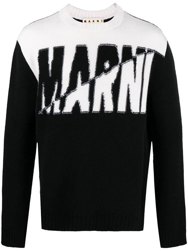 Marni two-tone round-neck jumper - Black