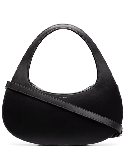 Shop Coperni Swipe Leather Tote Bag In Black