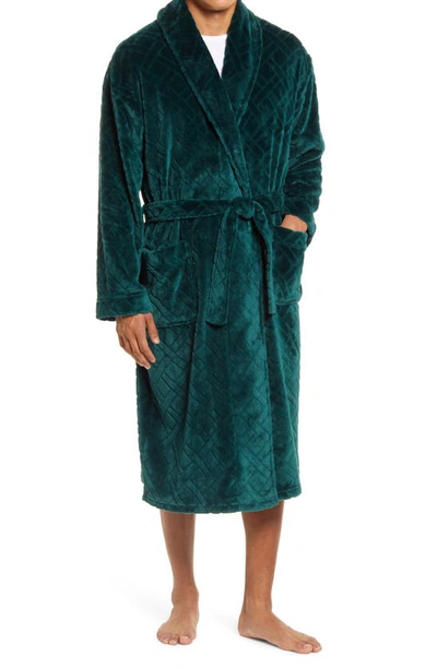 Shop Majestic Crossroads Plush Robe In Evergreen