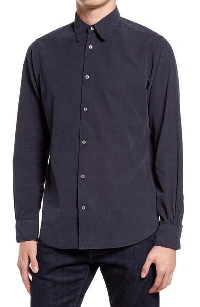 Shop Officine Generale Benoit Button-up Shirt In Navy