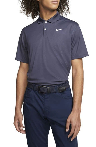 Shop Nike Golf Dri-fit Victory Polo Shirt In Gridiron/ White