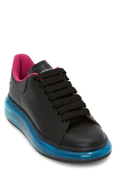Shop Alexander Mcqueen Oversize Clear Sole Sneaker In Black/ Pink/ Blue