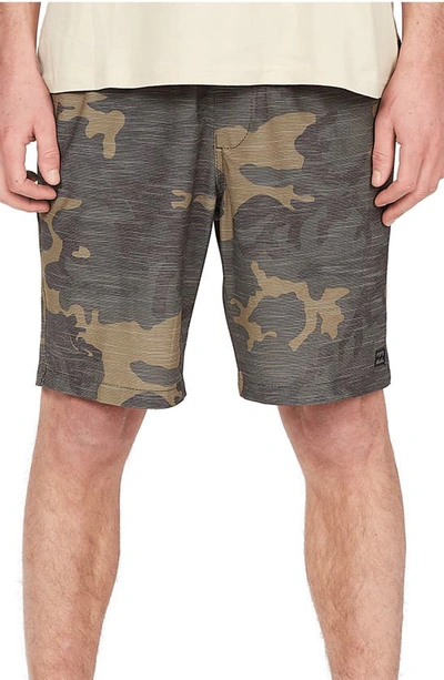 Shop Billabong Crossfire Elastic Hybrid Shorts In Military Camo