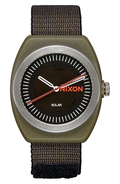Shop Nixon The  Light-wave Solar Nylon Strap Watch, 36mm In Surplus