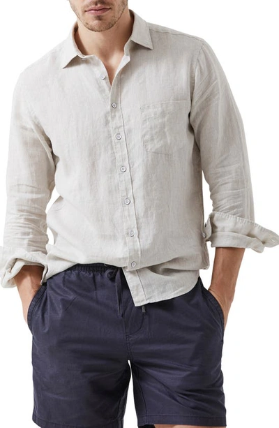 Shop Rodd & Gunn Seaford Linen Button-up Shirt In Sand