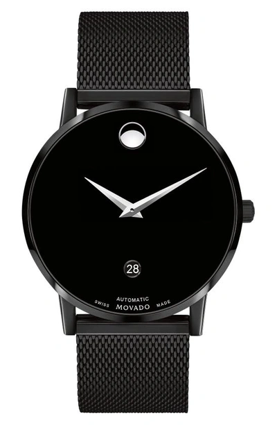 Shop Movado Museum Classic Mesh Strap Watch, 40mm In Black