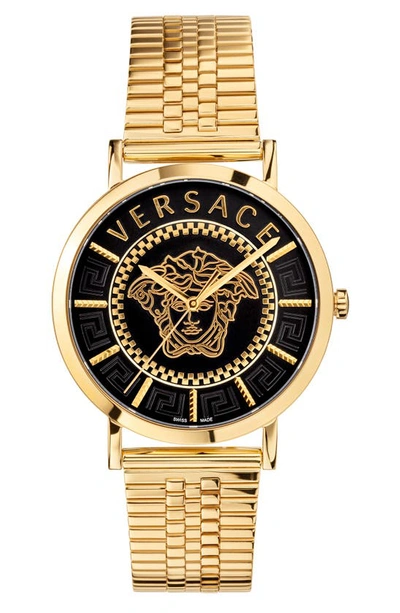 Shop Versace V-essential Bracelet Watch, 40mm In Gold