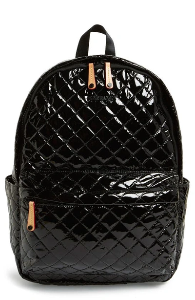 Shop Mz Wallace Metro Backpack In Black Lacquer Quilted