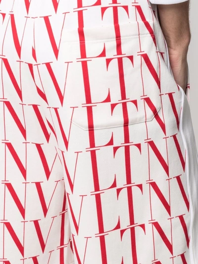 Shop Valentino Vltn-print Shorts In White