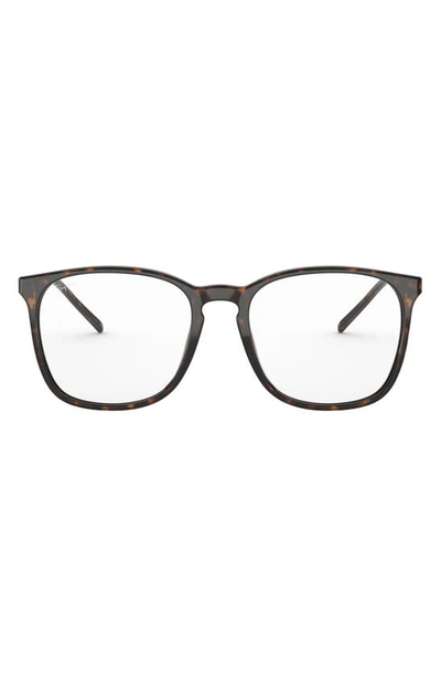Shop Ray Ban 52mm Square Optical Glasses In Havana
