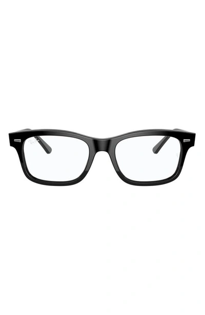 Shop Ray Ban 52mm Square Optical Glasses In Black