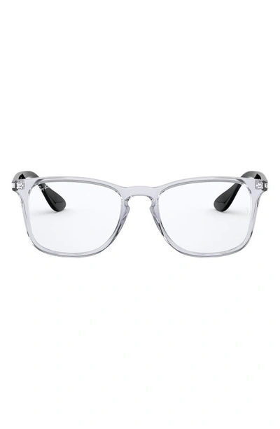 Shop Ray Ban Unisex 52mm Square Optical Glasses In Shiny Crystal