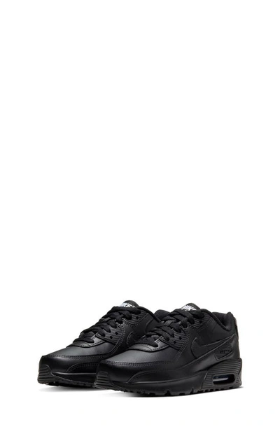 Shop Nike Kids' Air Max 90 Sneaker In Black/ Black/ Black/ White