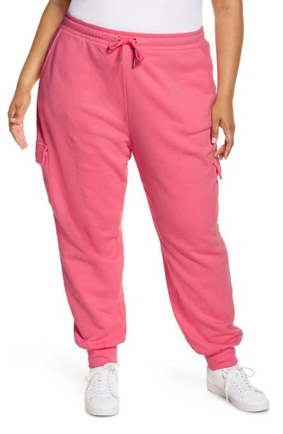 Shop Juicy Couture French Terry Cargo Joggers In Pink Popsicle