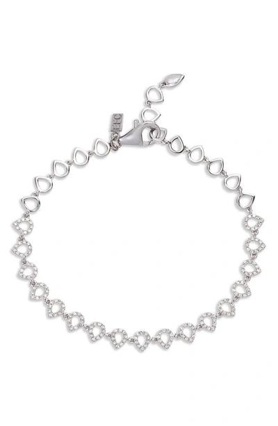 Shop Ef Collection Diamond Teardrop Bracelet In White Gold/ Diamond
