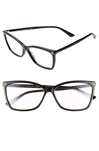 Shop Gucci 56mm Optical Glasses In Black