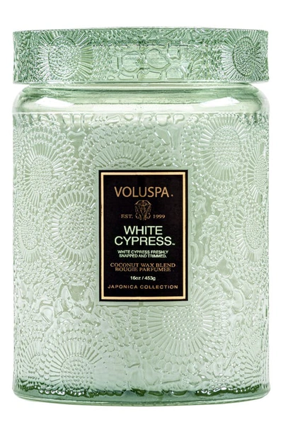 Shop Voluspa Japonica White Cypress Large Jar Candle