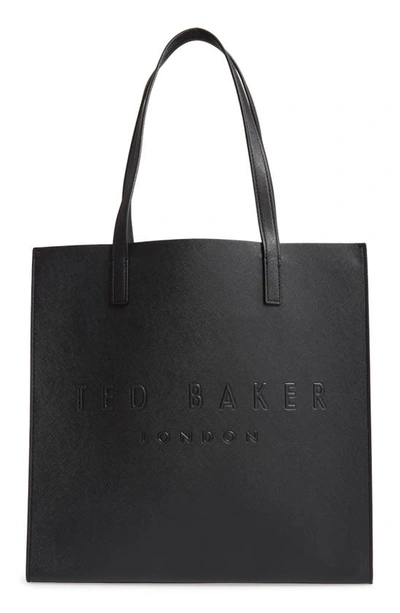 Shop Ted Baker Large Soocon Embossed Logo Icon Tote In Black