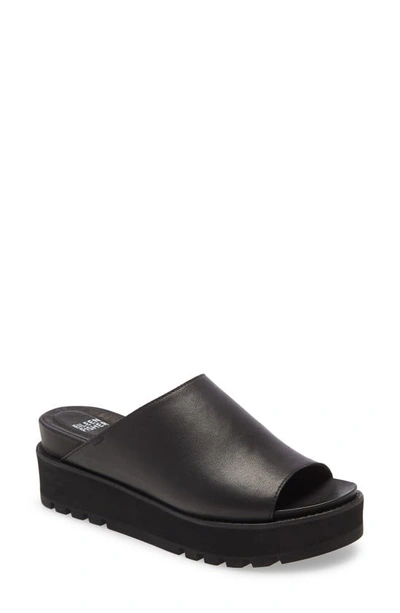 Shop Eileen Fisher Level Platform Slide Sandal In Black Leather