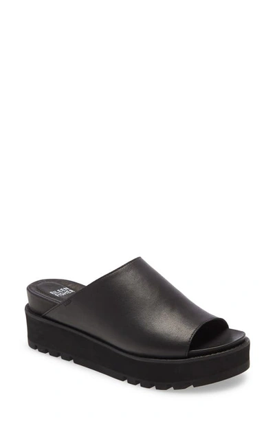 Eileen Fisher Level Platform Slide Sandal In Black Leather ModeSens