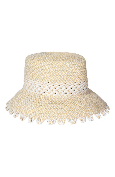 Shop Eric Javits Mita Squishee® Bucket Hat In White Mix