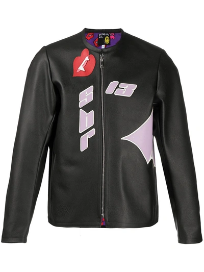 Shop Duoltd Bat Eco Leather Bomber Jacket In Schwarz