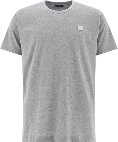 Shop Acne Studios "nash Face" T-shirt In Grey