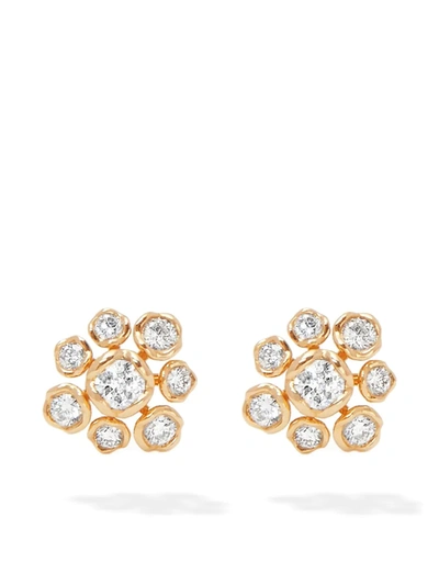 Shop Annoushka 18kt Yellow Gold Diamond Marguerite Stud Earrings