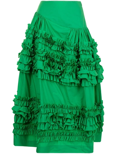 Shop Molly Goddard Ruffled Full Skirt In Grün