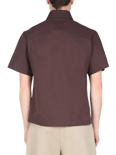 Shop Bottega Veneta Short Sleeve Shirt In Brown