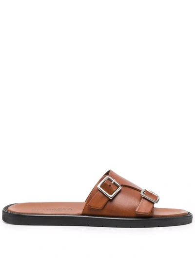 Shop Scarosso Constantino Buckled Sandals In Braun