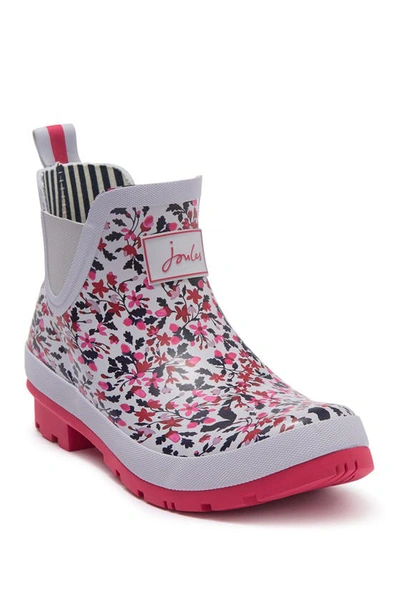 Shop Joules Wellibob Short Rain Boot In Silver Woodland Ditsy