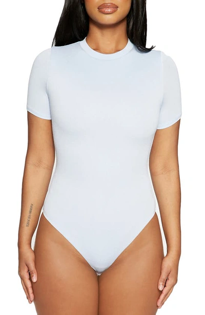 Shop Naked Wardrobe Jersey T-shirt Bodysuit In Periwinkle
