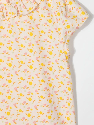 Shop Knot Flower Power Short-sleeved Blouse In Neutrals