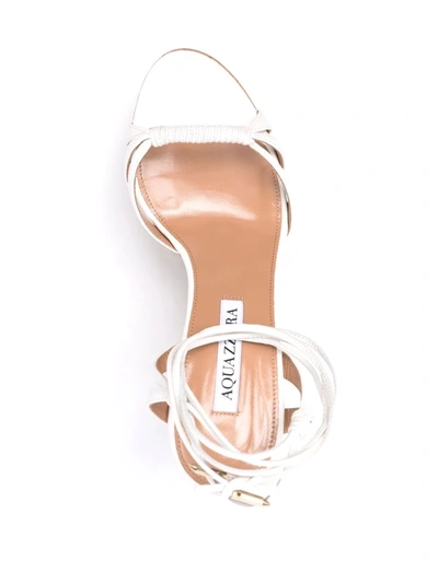 Shop Aquazzura Sole Wedge 130mm Sandals In White