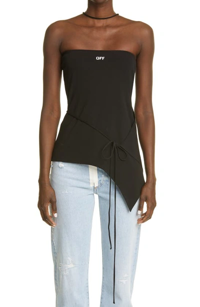 Shop Off-white Romantic Strings Jersey Top In Black No Color