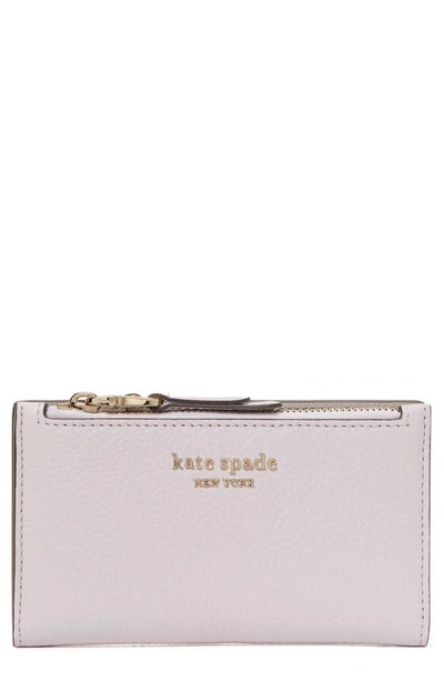Shop Kate Spade Small Roulette Slim Bifold Wallet In Lilac Moonlight