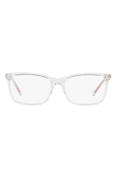 Shop Michael Kors 54mm Rectangular Optical Glasses In Clear