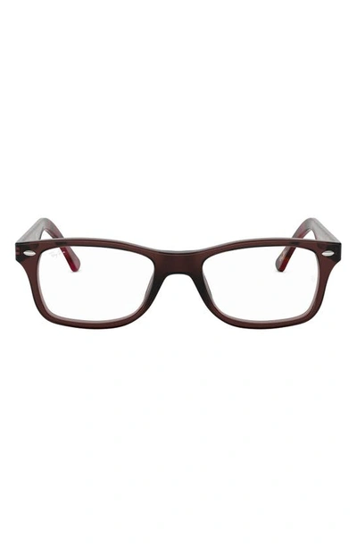 Shop Ray Ban 50mm Square Optical Glasses In Brn