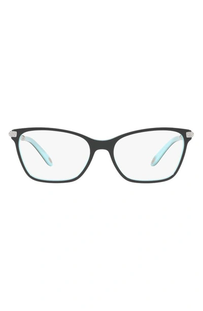 Shop Tiffany & Co 54mm Optical Glasses In Black/ Blue
