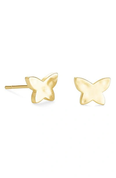 Shop Kendra Scott Lillia Butterfly Stud Earrings In Gold