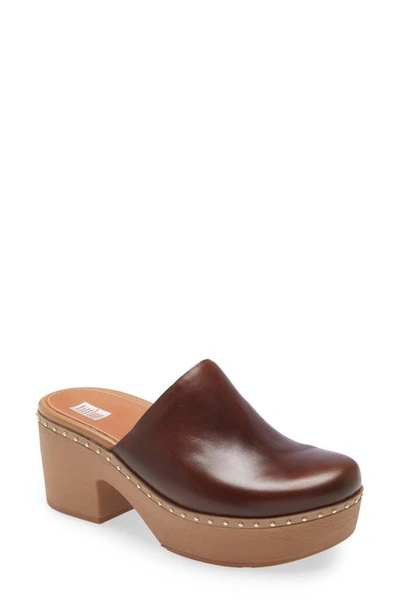 Shop Fitflop Pilar Clog In Chocolate Brown