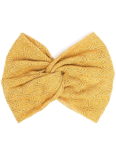 Shop Missoni Ruched Hairband In Yellow