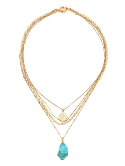 Shop Panconesi Multi-chain Pendant Necklace In Gold