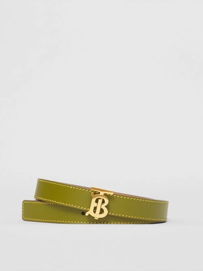 Burberry Tb Monogram Buckle Reversible Leather Belt In Juniper Green/maple  Brown | ModeSens