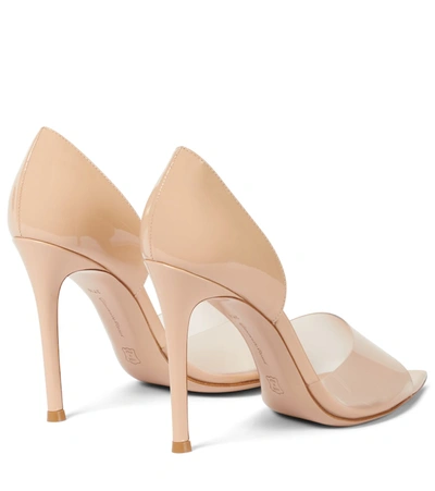 Shop Gianvito Rossi Bree Leather And Pvc Peep-toe Pumps In Beige