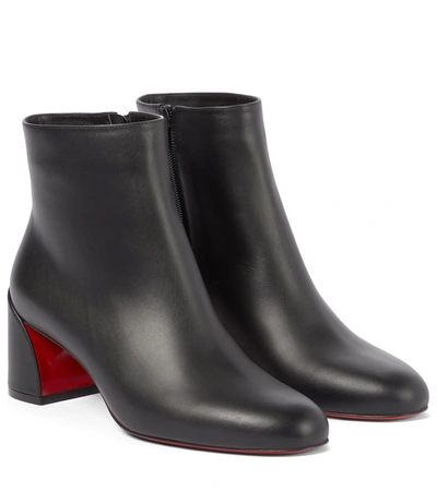 Shop Christian Louboutin Turela 55 Leather Ankle Boots In Black