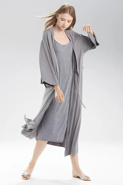 Shop Natori Shangri-la Tencel™ Wrap Robe In Grey